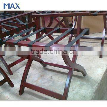 Hotel Room Antique Rustic Wood Luggage Rack photo-4