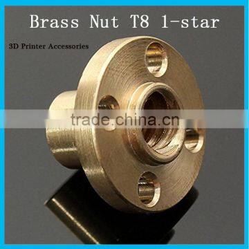 Brass Flange cap Nut Copper for Z axis Lead Screw 8mm 1-Start Screw CNC 3D printer Reprap prusa i3 DIY kit 3dprinter accessory