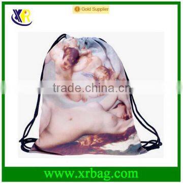 Women Mochila Man Gym bags Travel Backpack Angel Printing Small Drawstring Bags