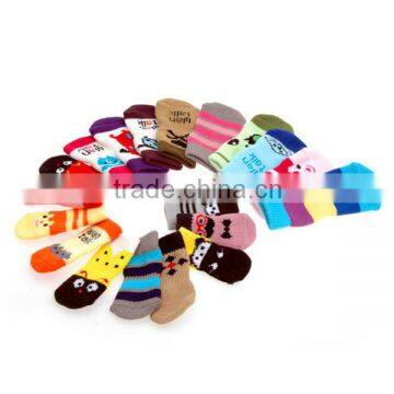 100% Cotton pet doggie socks with slip-resistant rubber back