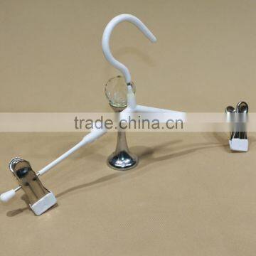 Durable PVC coated metal trouser hanger with two clips