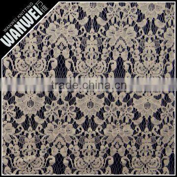 nature white designed flower cotton fabrics for Ladies knitting and nylon mercerized fabric