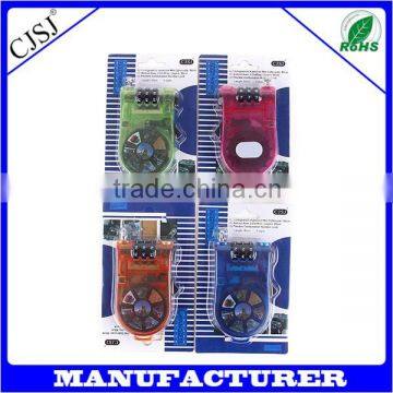 2016 Hot Sale Plastic Retractable Cable Combination Lock Ski Cable Lock Bike Steel Lock photo-3