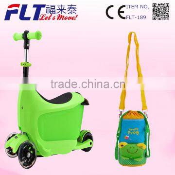 Fulaitai patented hot model kids mini smart 4 wheels scooter with bottle holder