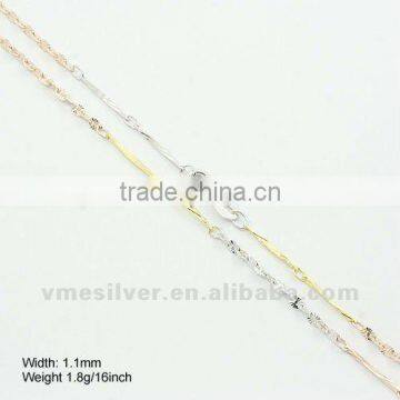 [DSC05851] 925 Silver Chains, Three Colors Valentin Chain