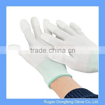 Antistatic Safety Work PU Coated Finger Top Gloves PU Electronic Gloves