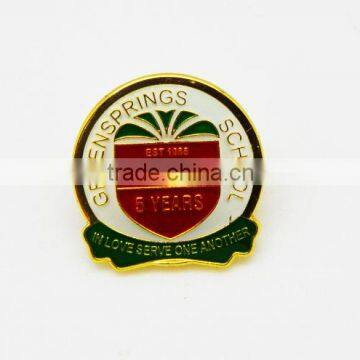 promotion custom logo gold plating metal badge pin China supply