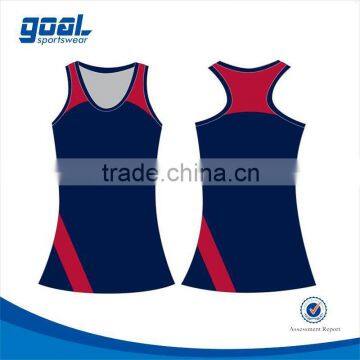 Top quality youth sublimated printing netball dresses