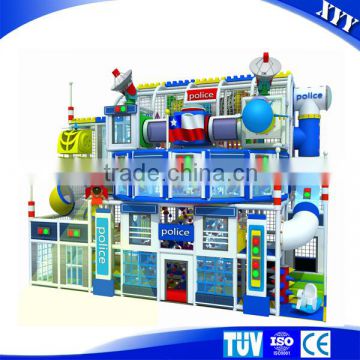 Perfect Police Style Kids Plastic Playground Fort With Rich Toys