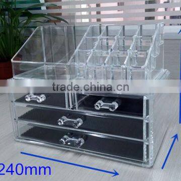 acrylic cosmetic organizer/acrylic deco cosmetic organizer clear