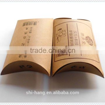 factory price custom made brown kraft color printing pillow shape box packaging