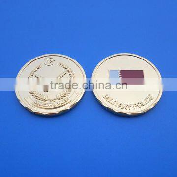 qatar emblem gold 3D double side souvenir coins