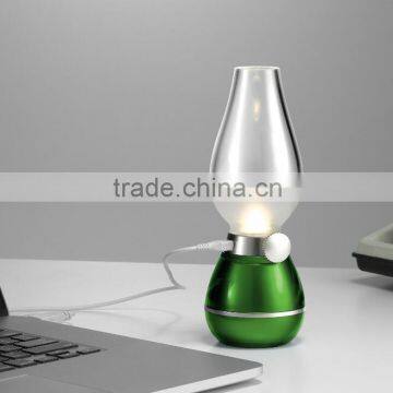 Blowing Control USB Rechargeable Wireless Cordless LED Night Light Candle Kerosene Lamp photo-2