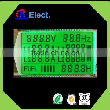 negative transparent electricity meter lcd display,7 segment digit lcd screen