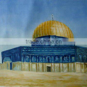 Hand Made Mosque Oil Painting ( Masjid e Aqsa ) on Canvas