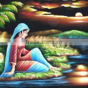 Figure Art Painting On Black Velvet Cloth ( (Item No.CULTURE5)