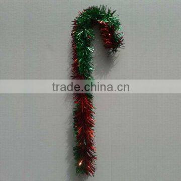 HOT SALE ! 24 Inch Red / Green Foil PVC Glitter Christmas Tinsel Candy Cane