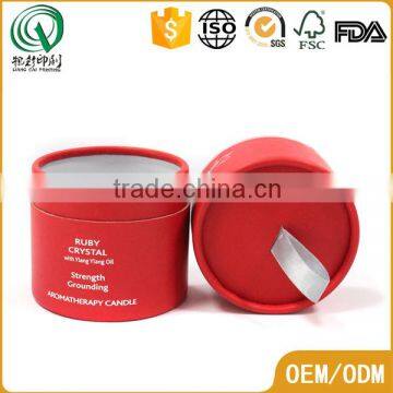 Glossy recycled bio-degradable red hot logo stamping customed round boxes with ribbon