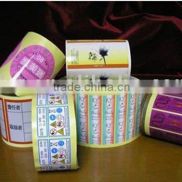 high quality fruit roll label/self-adhesive sticker