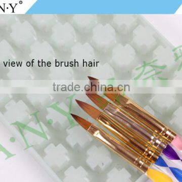 ANY Professional Nail Art Building Care 4PCS Wire Brush Set Pure Kolinsky Acylic Brush photo-2