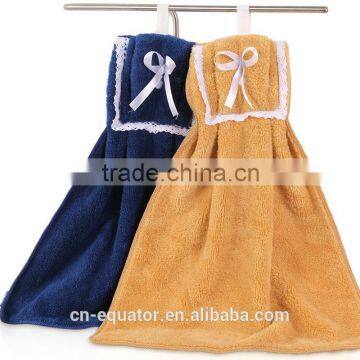 China factory customize solid color coral velvet hand towel