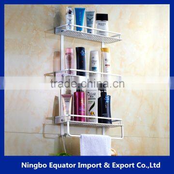 bathroom furniture 3 tier aluminum storage rack for towel and paper bath shelf/kitchen storage mini size