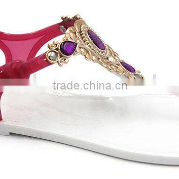 2016 Cheap flat lady jelly PVC sandal