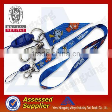 Cute design Adjustable Promotional nylon landyard with hook China Wholesale