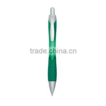 Rio Ballpoint Pen With Contoured Rubber Grip-transgreen