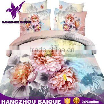 China Printing Flowers 3D Bedding Set King Size