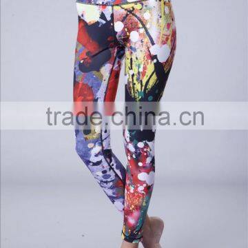 Fashionable prints high quality yoga pants for running sport and yoga sublimated compression tights