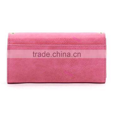 Guangzhou Factory Direct Trendy Style Bowknot Ornament Plain Color Ladies pu Leather Wallet photo-5