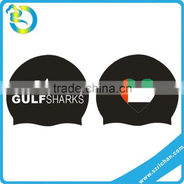 Fashionable Best Quality Adult customized national waterproof silicone UAE flag printing swimming cap