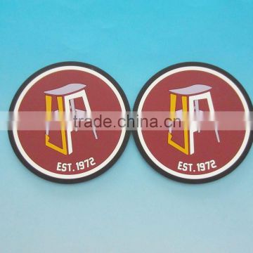 customized embossed 3D relief logo soft eco-friendly silicone rubber cup mat pvc cup coaster