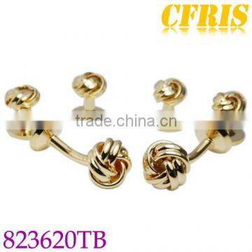 Custom knot cufflink and studs sets with gold plating