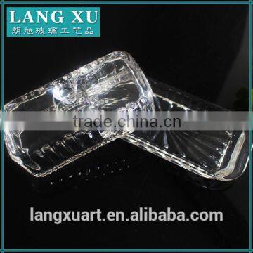 LX-H005 Handmade Crystal Clear Press Square Glass Butter Dish Quality Choice photo-5