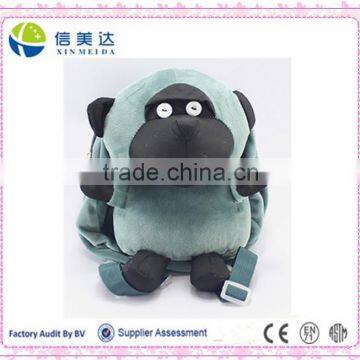 Plush animal shape monkey backpack bag