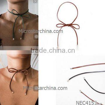 2016 Fashion Retro Long Women Chain Leaf Pendant Black Velvet Choker Necklace Quality Choice photo-5