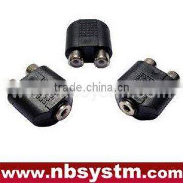 3.5mm socket to 2RCA socket adapter