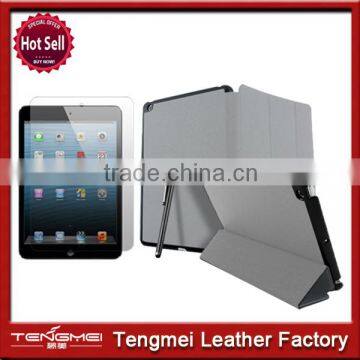 Luxury designer square leather case stand for ipad mini