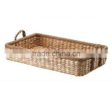 Rectangle Natural Seagrass Woven Storage Basket With Handles photo-3