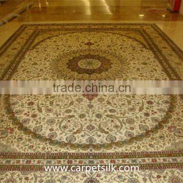 top quality beige hand knotted persian silk muslim prayer carpet factory