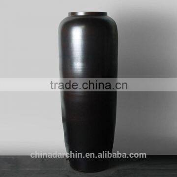 Black tall porcelain cylinder vase for funiture accessory