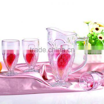 drinking glass water jug with cup set