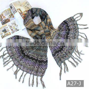 A27-J high quality plain summer/spring yarn dyed custom women's fashion woven scarf