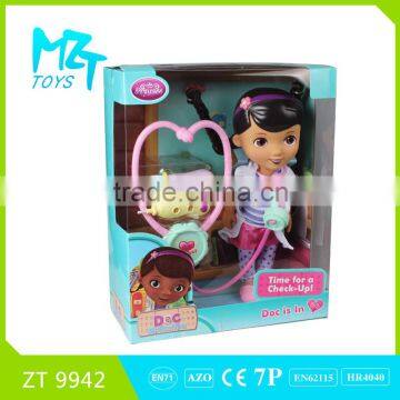 2015 New 12 inch vinyl Maffin princess baby doll+stethoscope+thermometer