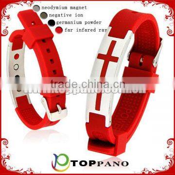 2016 New product life health balance silicone energy magnetic health bracelet