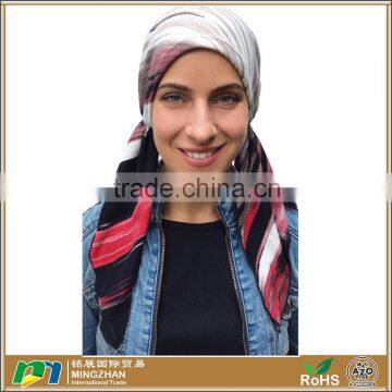 Women Sports Multicolor Striped Soft Jersey Cotton Head Scarf Wholesale