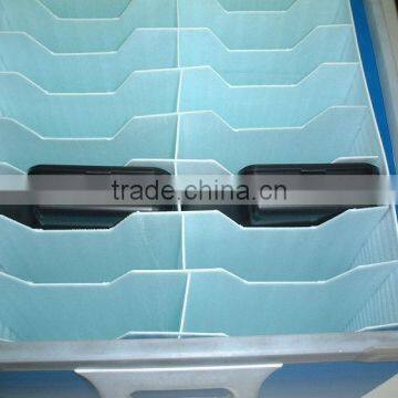 Antistatic polypropylene foam transport container with partition