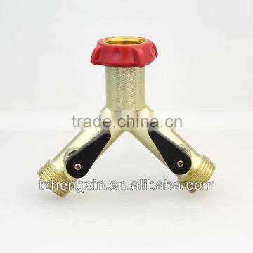 export Brass 3-ways Y shape garden water hose connector